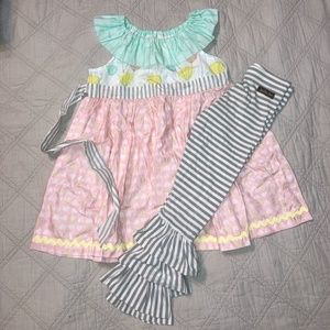 Matilda Jane Tunic Dress/Leggin Set Sz 6